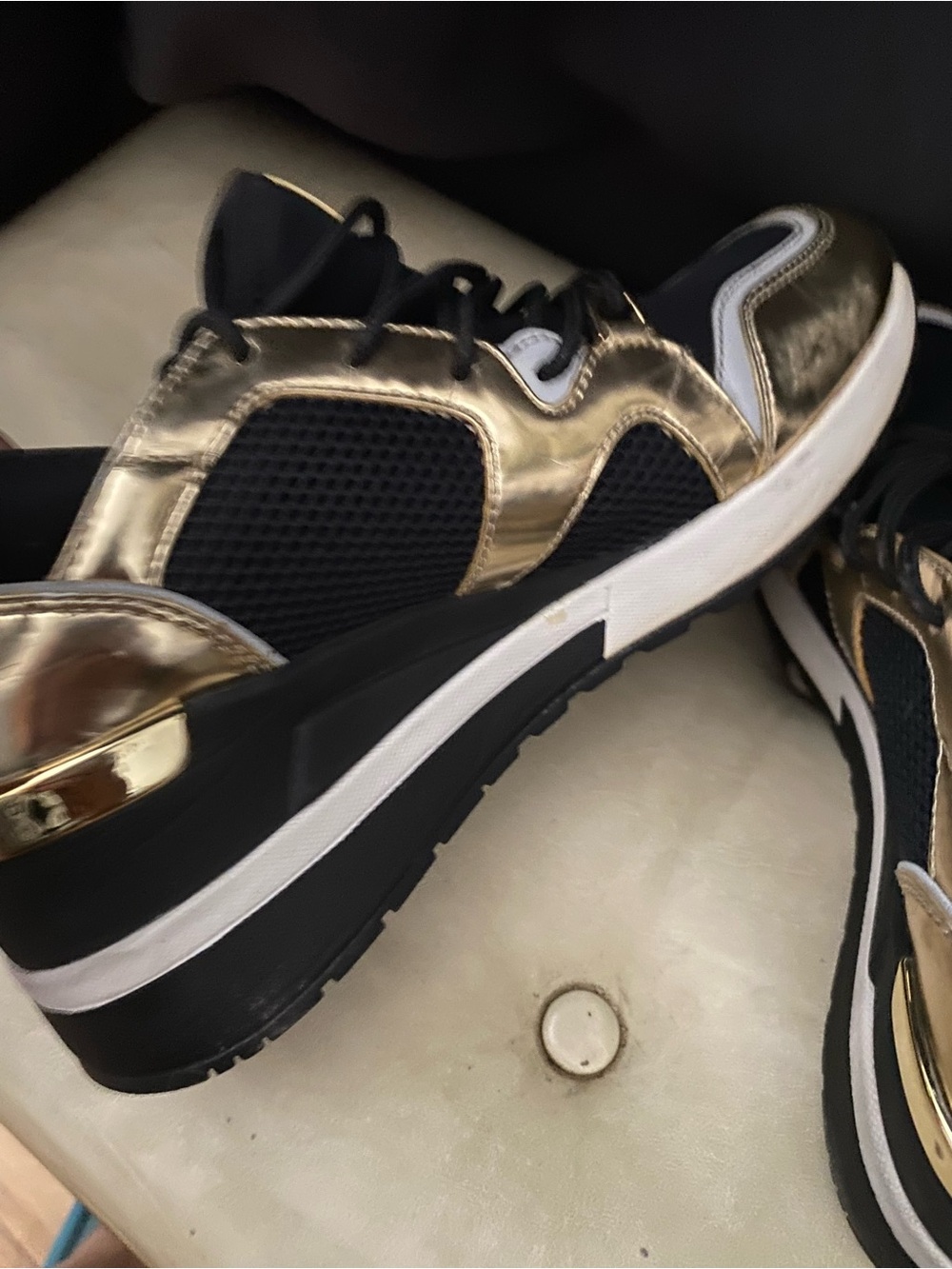 Michael Kors Black and Gold Trainer Sneakers - Picture 7 of 7